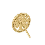 Solid 14K Yellow Gold Tree of Life Earrings