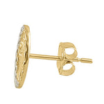 Solid 14K Yellow Gold Tree of Life Earrings