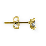 Solid 14K Yellow Gold 3.5MM Round CZ Earrings
