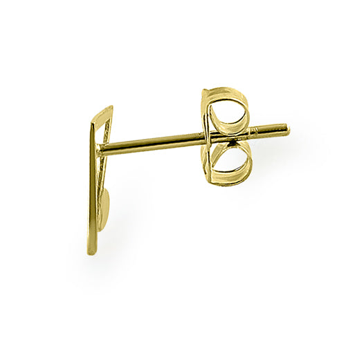 Solid 14K Yellow Gold Music Notes Earrings