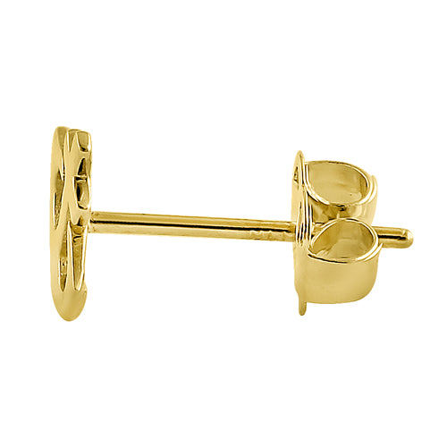 Solid 14K Yellow Gold Anchor Earrings