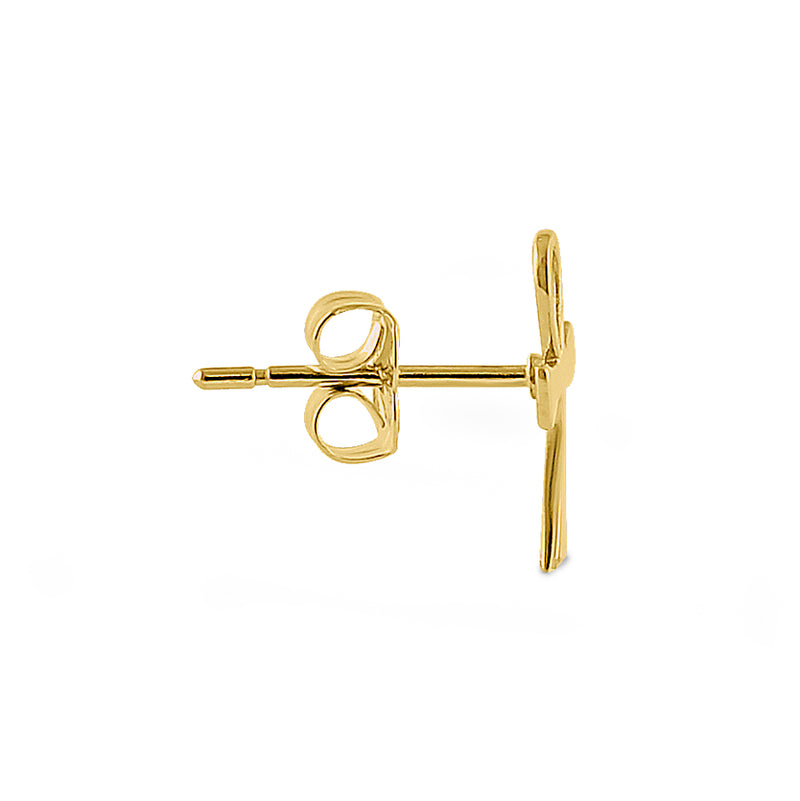 Solid 14K Yellow Gold Ankh Earrings