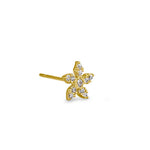 Solid 14K Yellow Gold Jasmine CZ Earrings