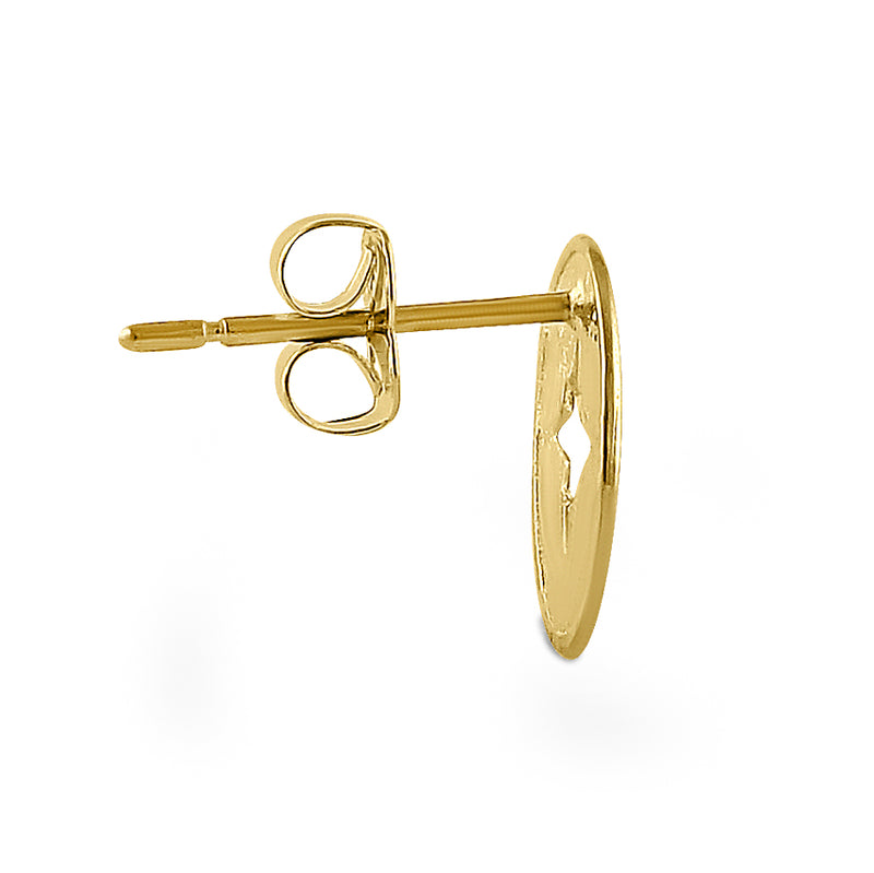 Solid 14K Yellow Gold Compass Earrings