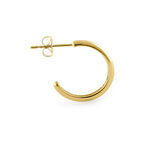 Solid 14K Yellow Gold Half Loop Earrings
