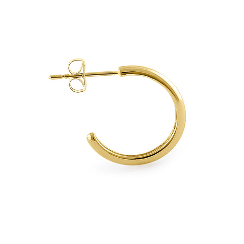 Solid 14K Yellow Gold Half Loop Earrings