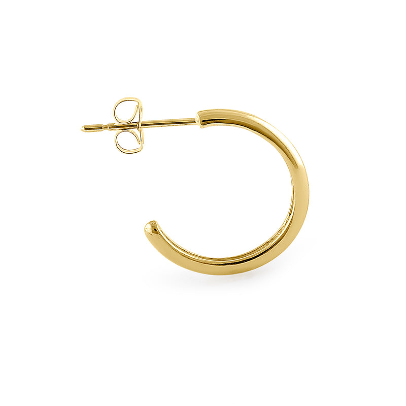 Solid 14K Yellow Gold Half Loop Earrings
