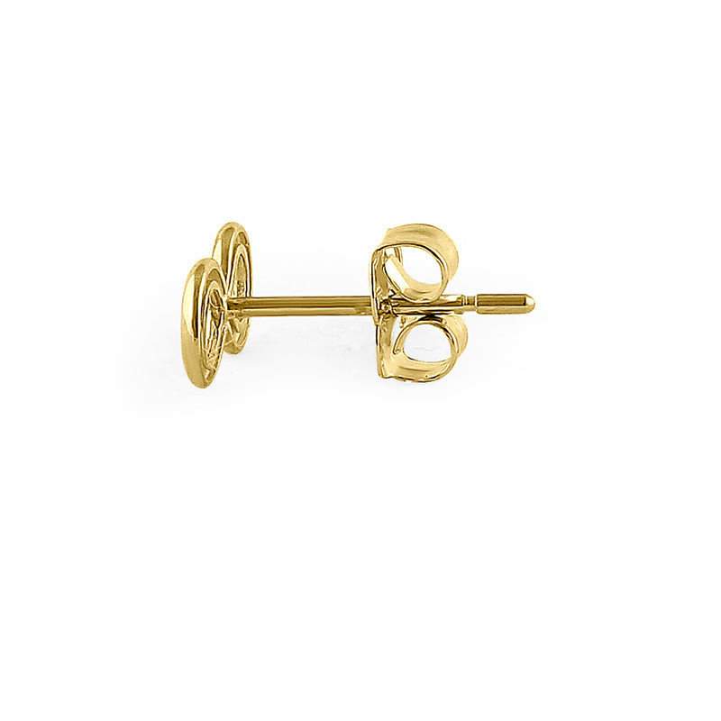 Solid 14K Yellow Gold Infinity Earrings