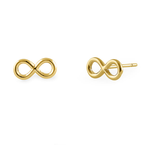 Solid 14K Yellow Gold Infinity Earrings