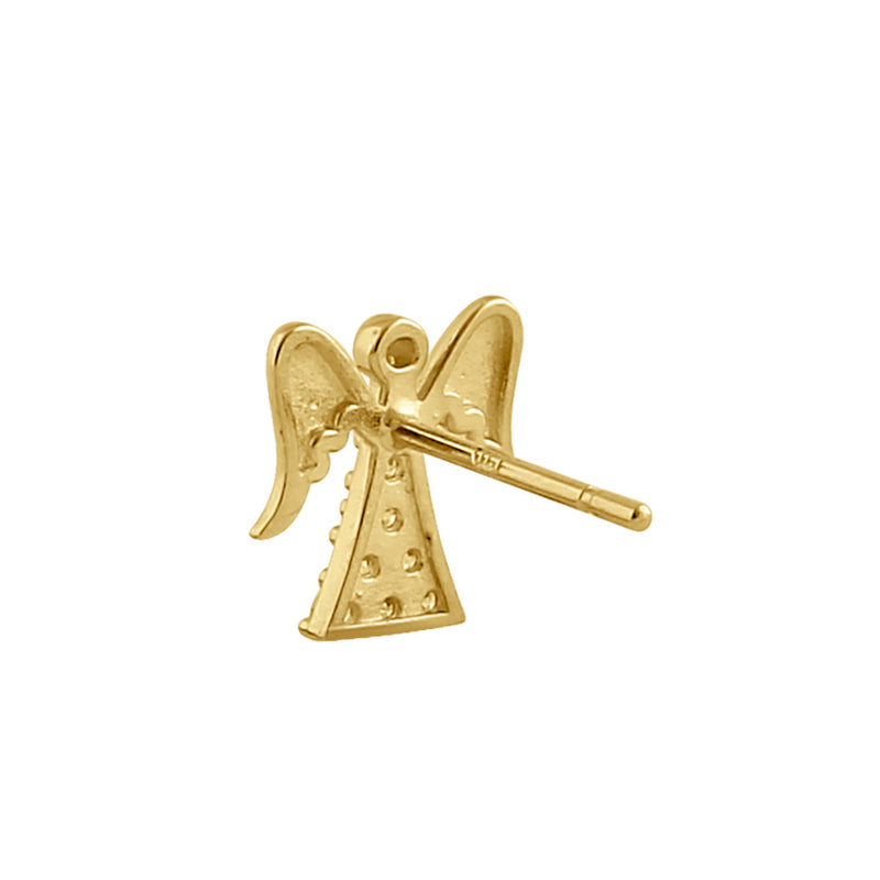 Solid 14K Gold Angel CZ Earrings