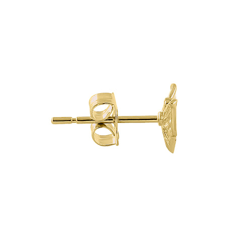 Solid 14K Yellow Gold Mystic Butterfly Earrings