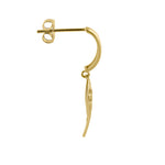 Solid 14K Yellow Gold Dangle Angel Wings Earrings