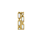 Solid 14K Yellow Gold Rectangular Round & Emerald Cut CZ Earrings