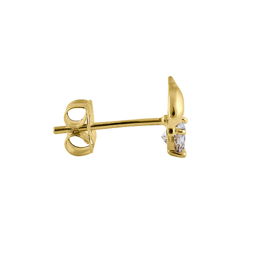 Solid 14K Yellow Gold Jumping Dolphin Earrings