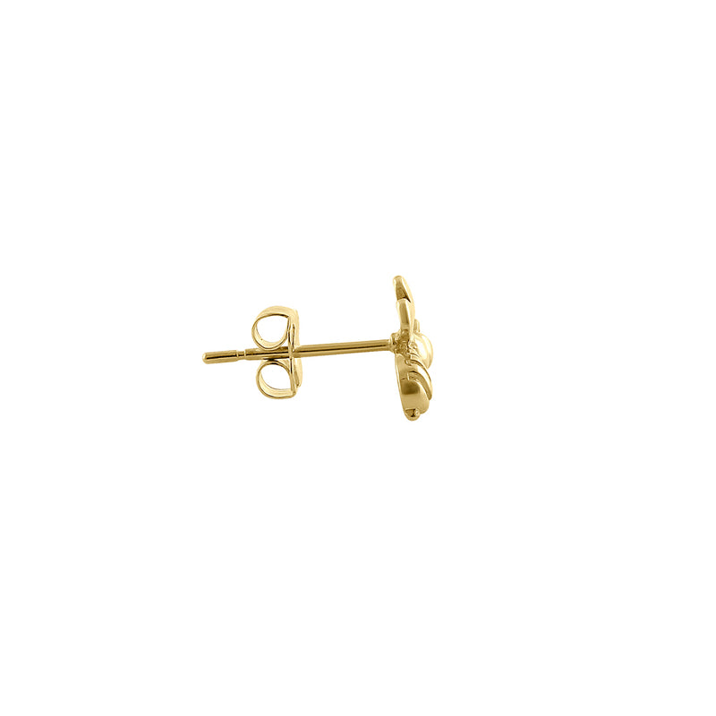 Solid 14K Yellow Gold Bee Earrings