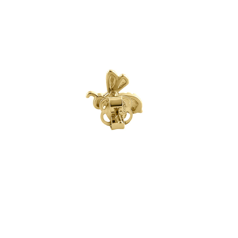 Solid 14K Yellow Gold Bee Earrings