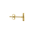 Solid 14K Yellow Gold Marquise CZ Stud Earrings