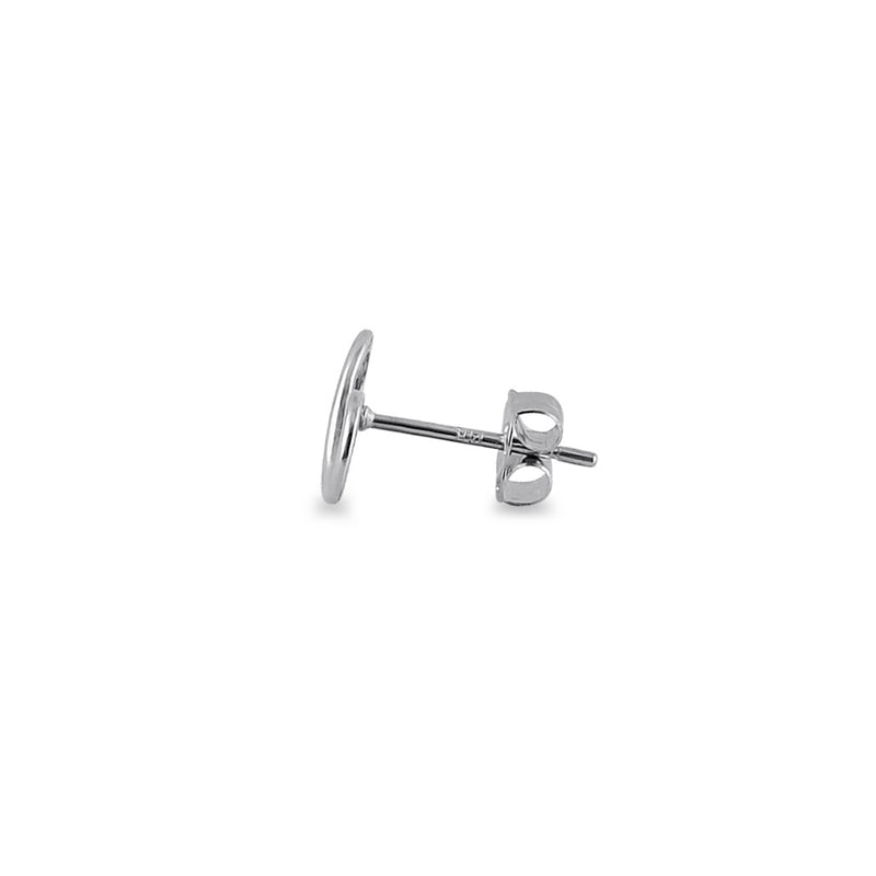 Solid 14K White Gold Infinity Stud Earrings