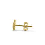 Solid 14K Yellow Gold Butterfly CZ Earrings