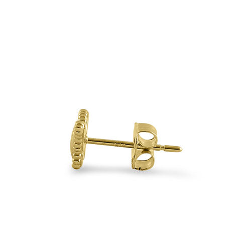 Solid 14K Yellow Gold Butterfly CZ Earrings