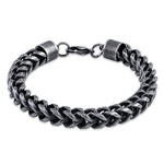Stainless Steel Dark Antique Finish Curb Bracelet