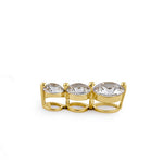 Solid 14K Yellow Gold Triple Tier CZ Pendant