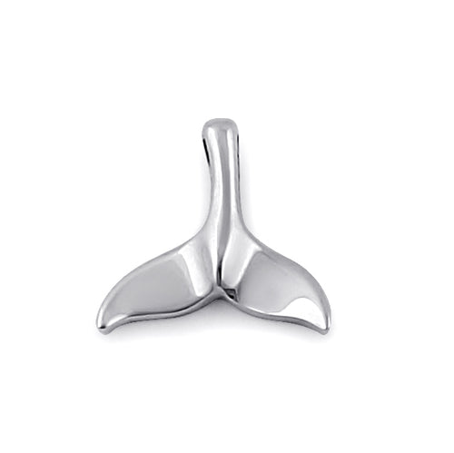 Solid 14K White Gold Dolphin Tale Pendant