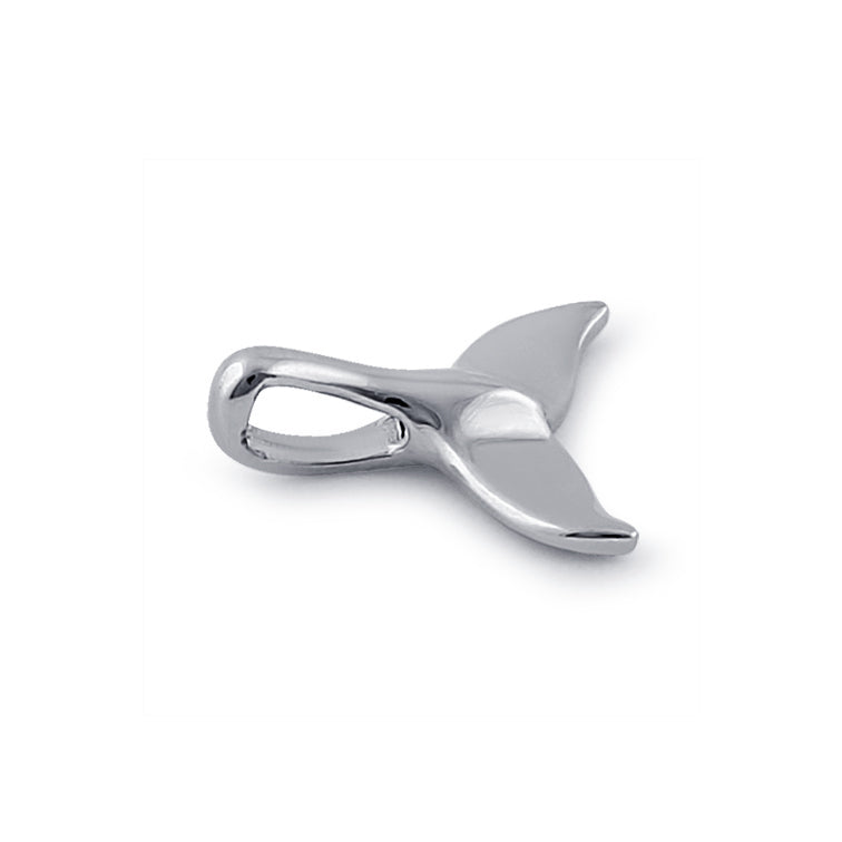 Solid 14K White Gold Dolphin Tale Pendant