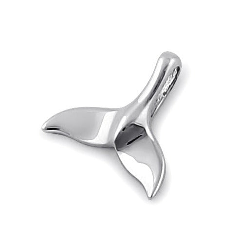 Solid 14K White Gold Dolphin Tale Pendant