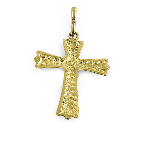 Solid 14K Yellow Gold Antique Cross