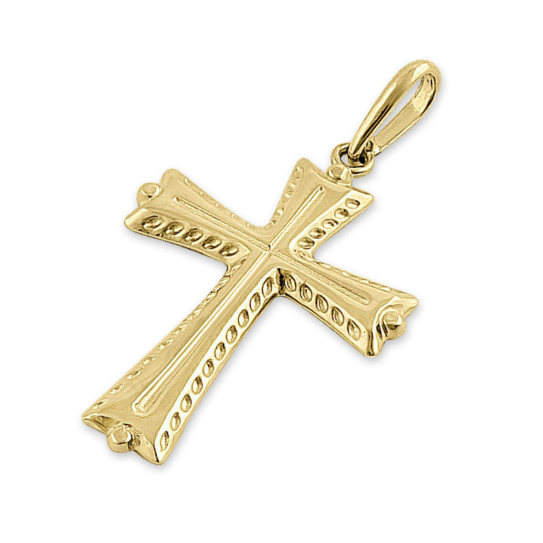 Solid 14K Yellow Gold Antique Cross
