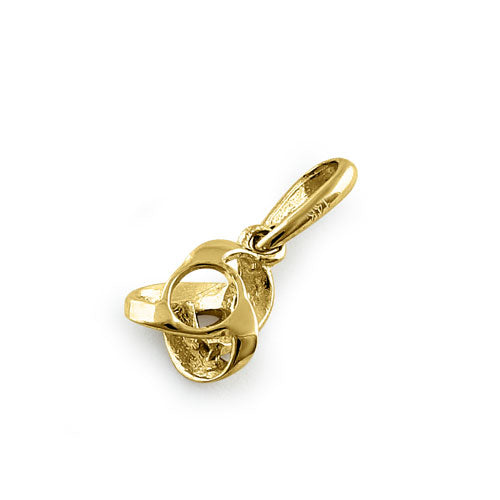 Solid 14K Yellow Gold Love Knot Pendant