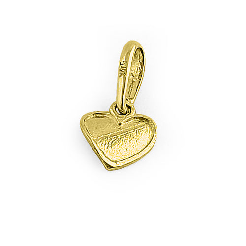 Solid 14K Yellow Gold Heart Charm Pendant