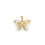 Solid 14K Yellow Gold Butterfly Pendant