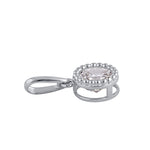 Solid 14K White Gold 6MM Round CZ Pendant