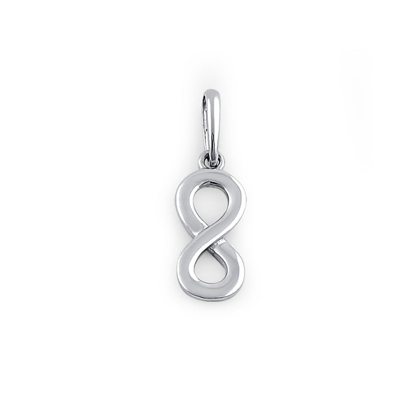 Solid 14K White Gold Infinity Pendant