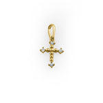 Solid 14K Yellow Gold Cross CZ Pendant