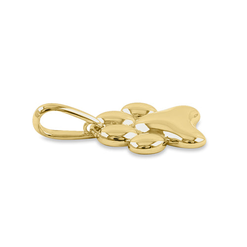 Solid 14K Yellow Gold Paw Pendant