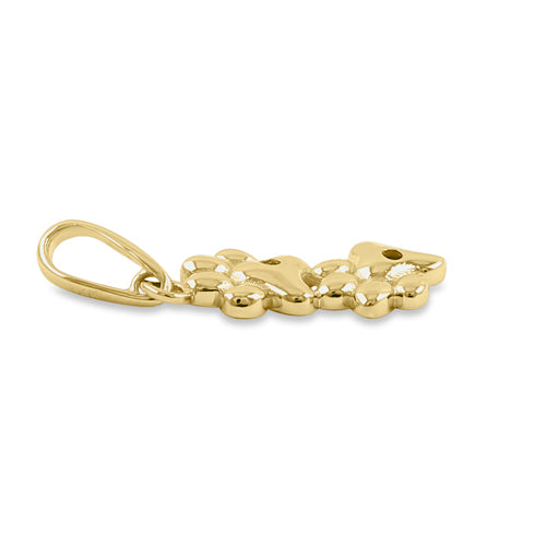 Solid 14K Yellow Gold Double Paw Pendant