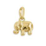 Solid 14K Yellow Gold Small Elephant Pendant