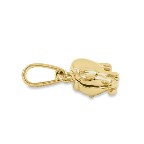 Solid 14K Yellow Gold Small Elephant Pendant