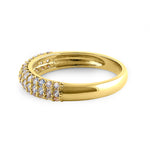 Solid 14K Yellow Gold Pave Round CZ Cluster CZ Ring