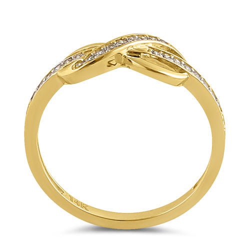 Solid 14K Gold CZ Infinity Ring