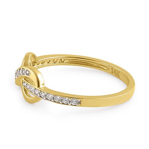 Solid 14K Gold CZ Infinity Ring