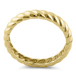 Solid 14K Yellow Gold 3mm Rope Band