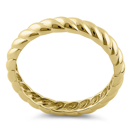Solid 14K Yellow Gold 3mm Rope Band
