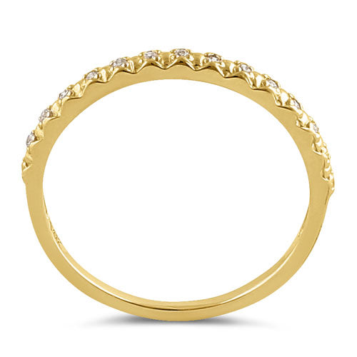 Solid 14K Gold CZ Half Eternity CZ Ring