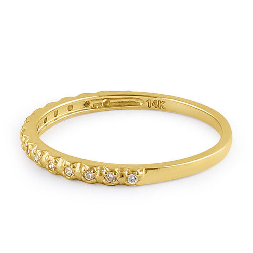 Solid 14K Gold CZ Half Eternity CZ Ring