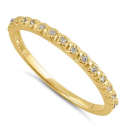 Solid 14K Gold CZ Half Eternity CZ Ring