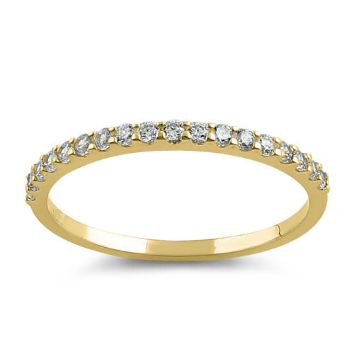 Solid 14K Gold Half Eternity CZ Ring